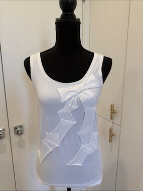 kate spade White Bow Applique Tank Top